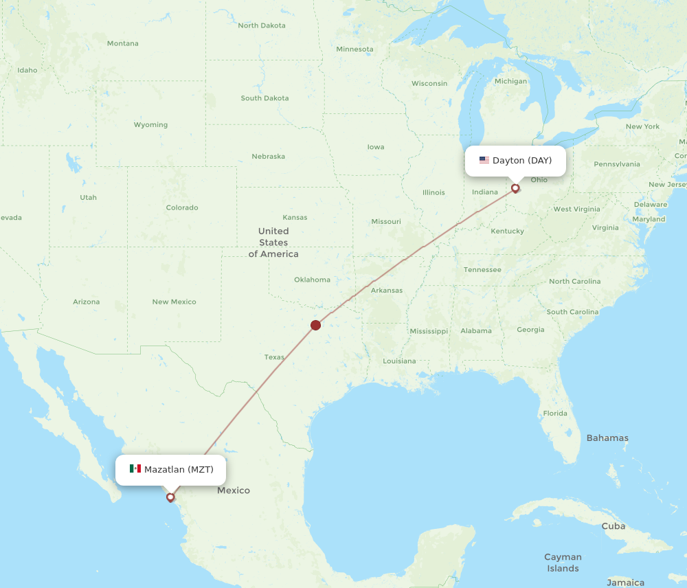 All Flight Routes From Dayton To Mazatlan Day To Mzt Flight Routes 3613