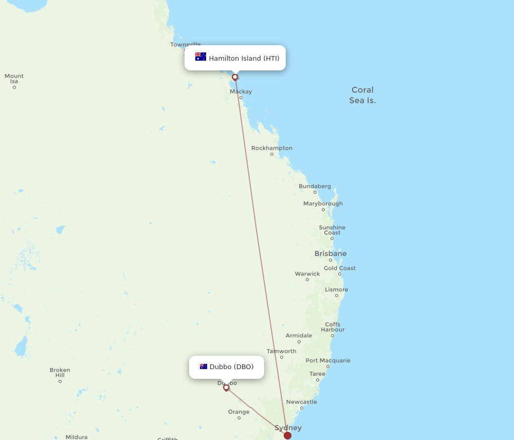 Flights From Hamilton Island To Dubbo, Hti To Dbo - Flight Routes