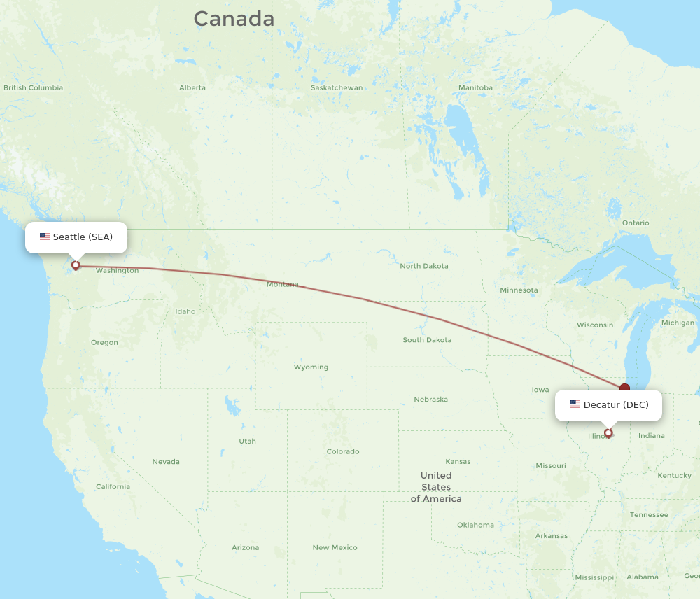 Flights from Decatur to Seattle DEC to SEA Flight Routes