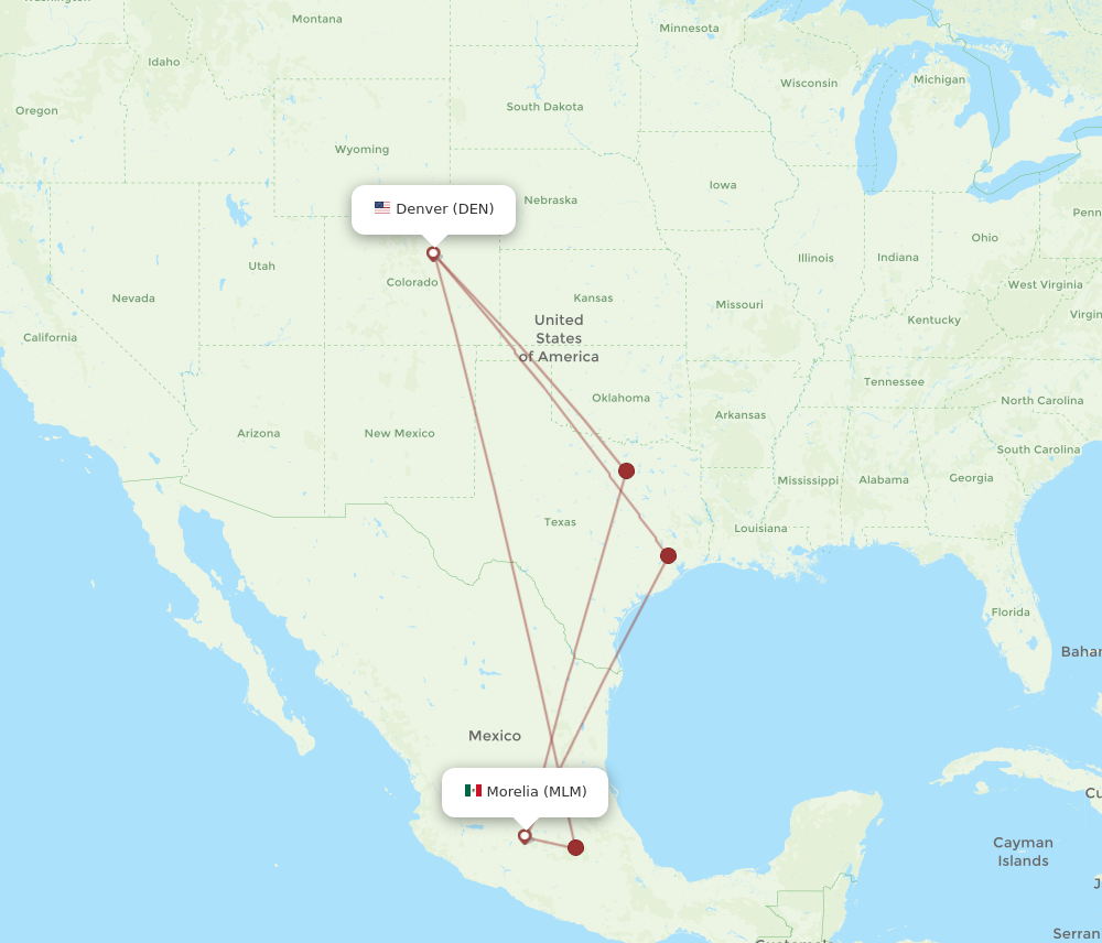 All Flight Routes From Denver To Morelia Den To Mlm Flight Routes 9142