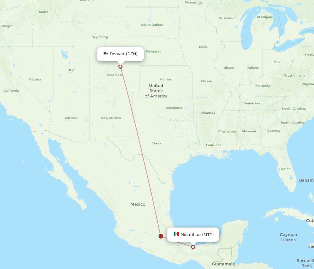 Flights From Denver To Minatitlan, Den To Mtt - Flight Routes