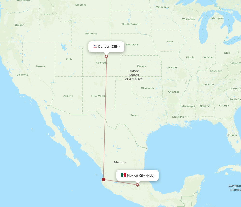 All Flight Routes From Denver To Mexico City Den To Nlu Flight Routes 9542