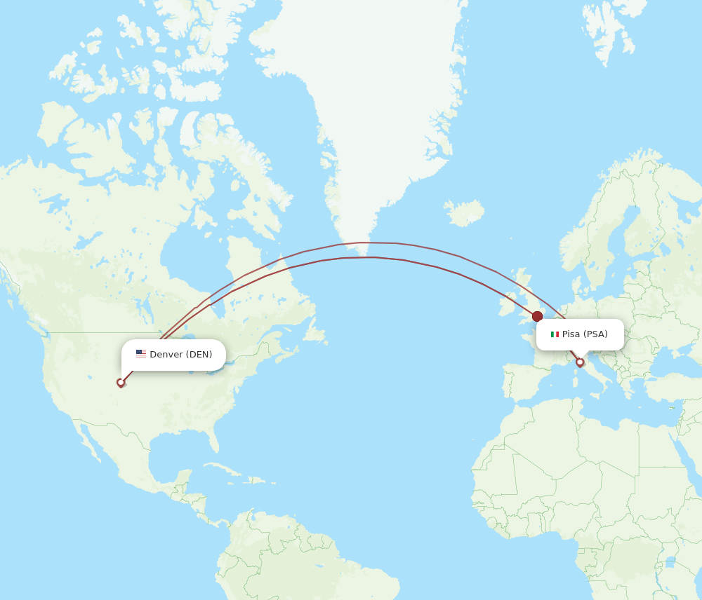 Flights from Denver to Pisa DEN to PSA Flight Routes