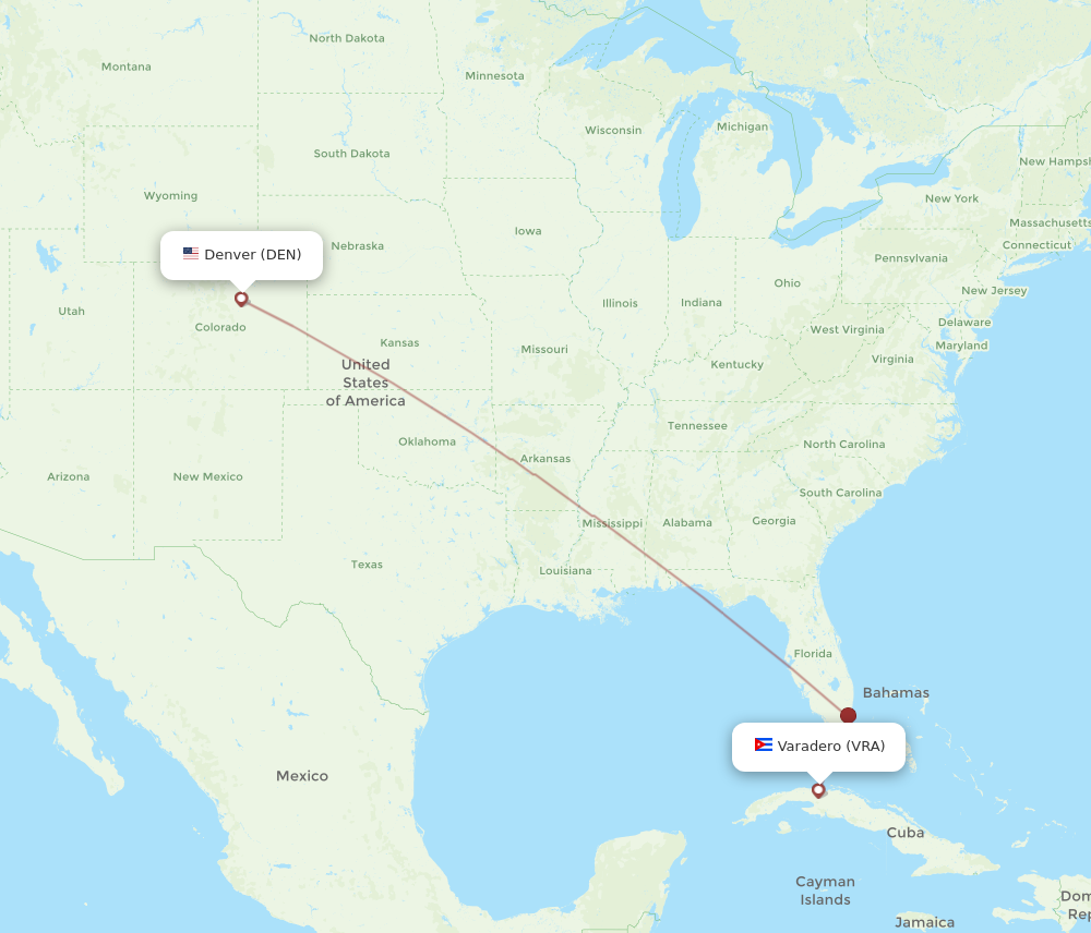 All Flight Routes From Denver To Varadero Den To Vra Flight Routes 9471