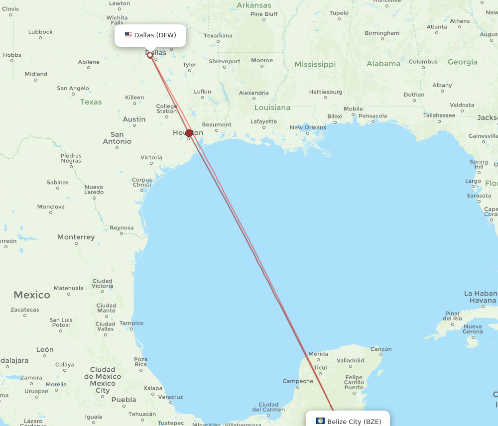 Flights from Dallas to Belize City DFW to BZE Flight Routes