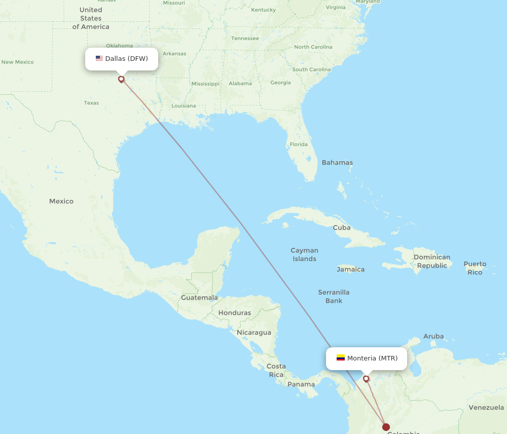 Flights from Dallas to Monteria DFW to MTR Flight Routes