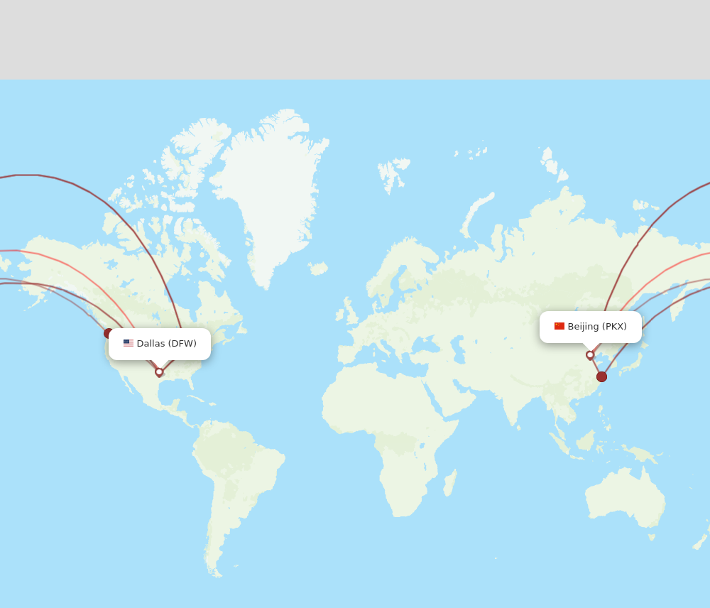 Flights from Dallas to Beijing DFW to PKX Flight Routes