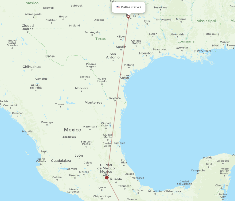 Flights from Dallas to Puerto Escondido DFW to PXM Flight Routes