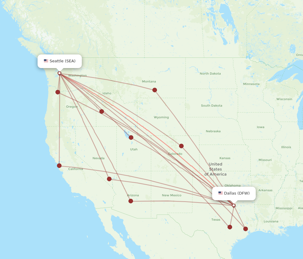 Flights from Dallas to Seattle DFW to SEA Flight Routes