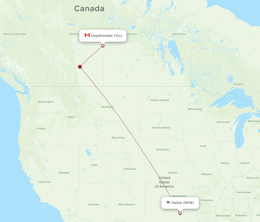 Flights from Dallas to Lloydminster DFW to YLL Flight Routes