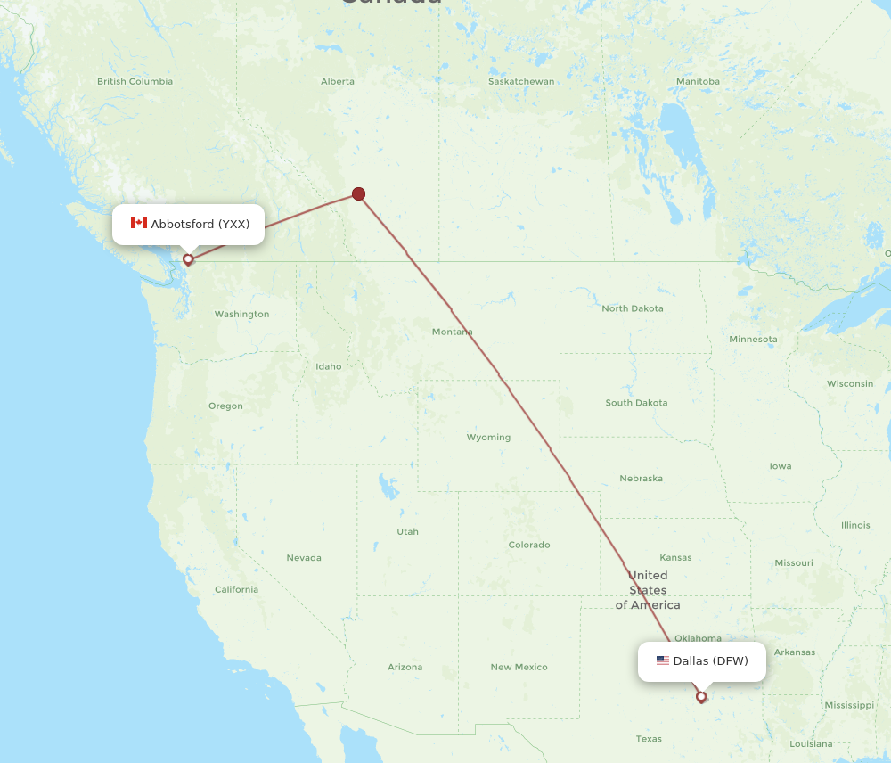 Flights from Dallas to Vancouver DFW to YXX Flight Routes