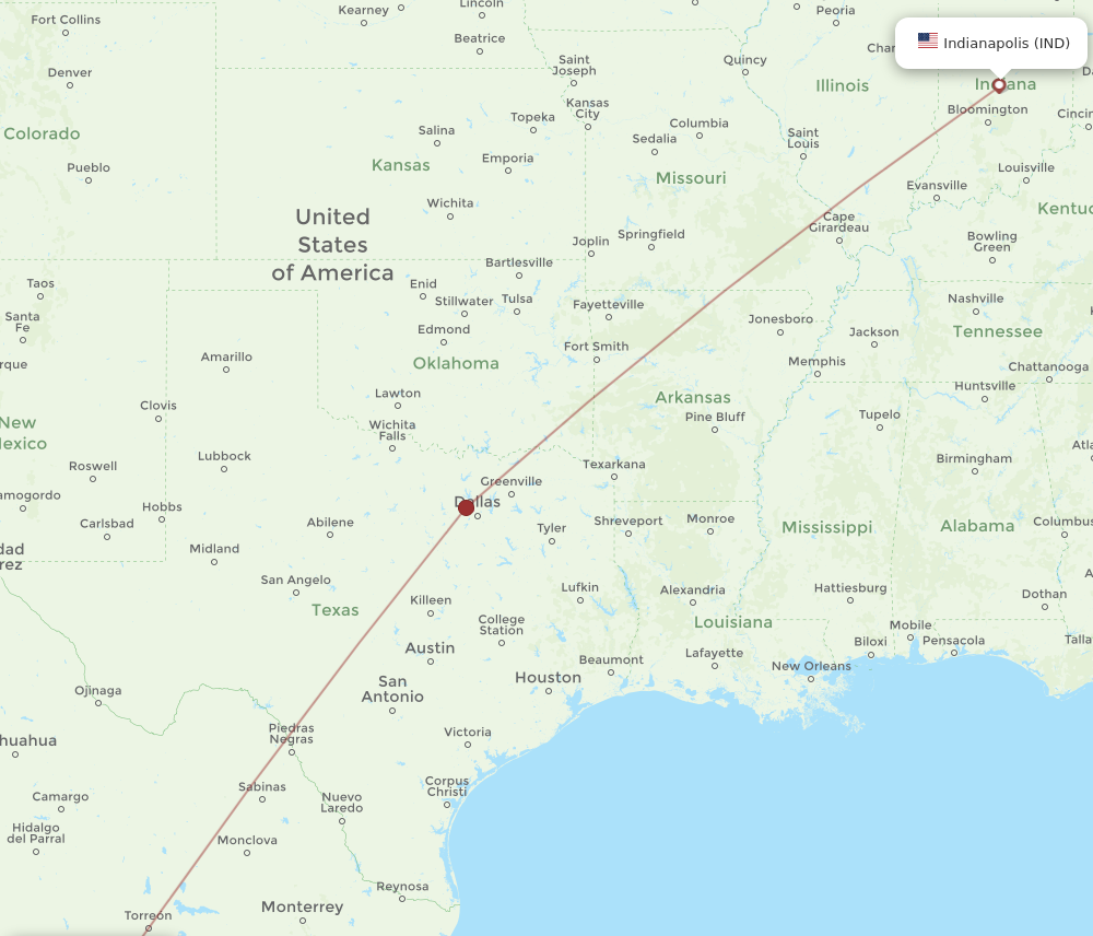 Flights from Durango to Indianapolis DGO to IND Flight Routes