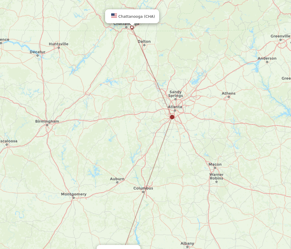 Flights from Dothan to Chattanooga DHN to CHA Flight Routes