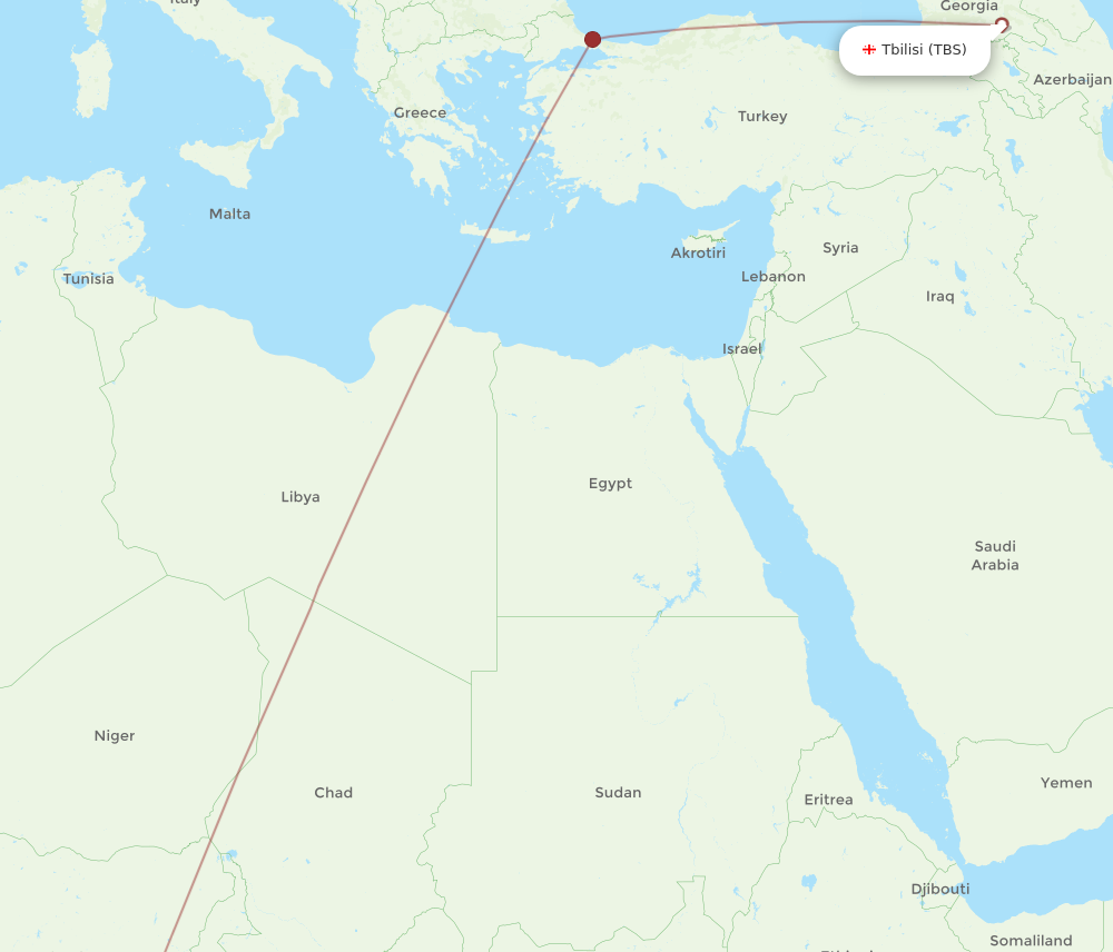 Flights from Douala to Tbilisi DLA to TBS Flight Routes