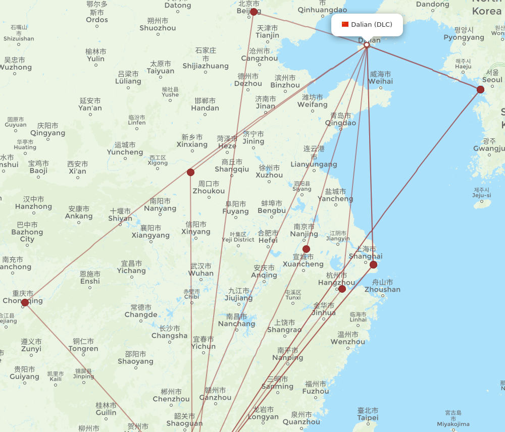 All Flight Routes From Dalian To Hong Kong, DLC To HKG - Flight Routes