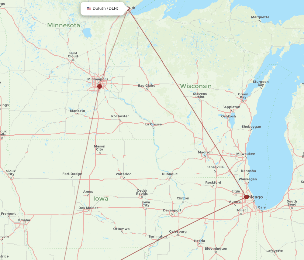 Flights from Duluth to Kansas City DLH to MCI Flight Routes