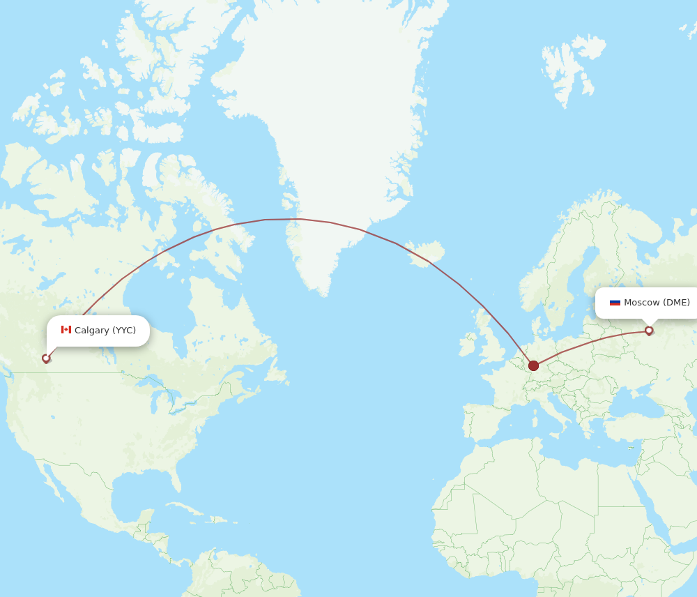 Flights from Moscow to Calgary DME to YYC Flight Routes