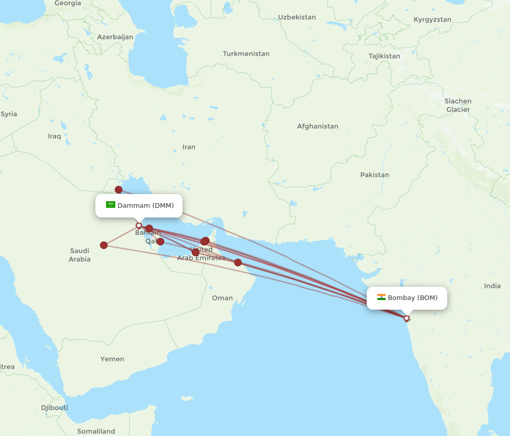 All Flight Routes From Dammam To Mumbai Dmm To Bom Flight Routes 6185