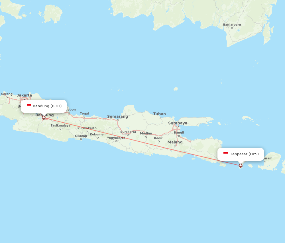 Flights from Denpasar to Bandung, DPS to BDO - Flight Routes