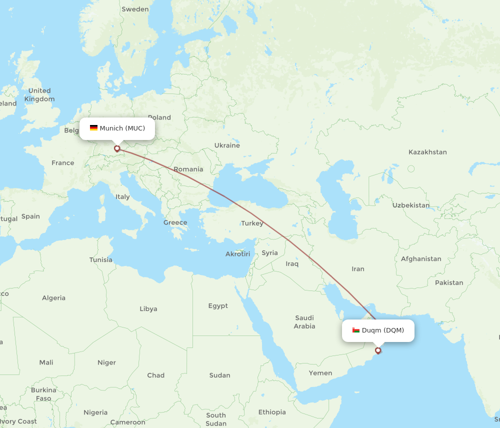 Flights From Duqm To Munich, Dqm To Muc - Flight Routes