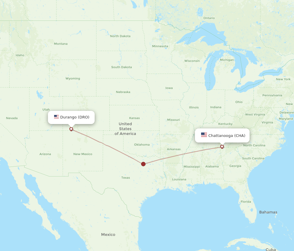 Flights from Durango to Chattanooga DRO to CHA Flight Routes