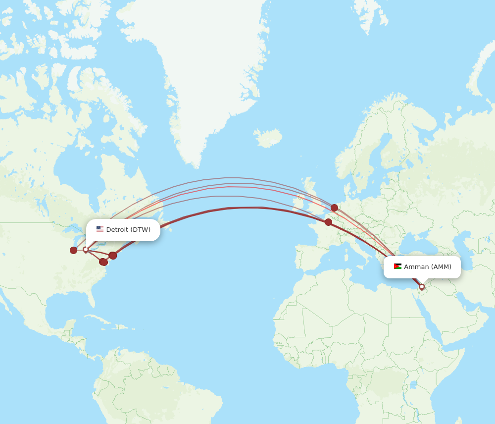 Amman sales detroit flights