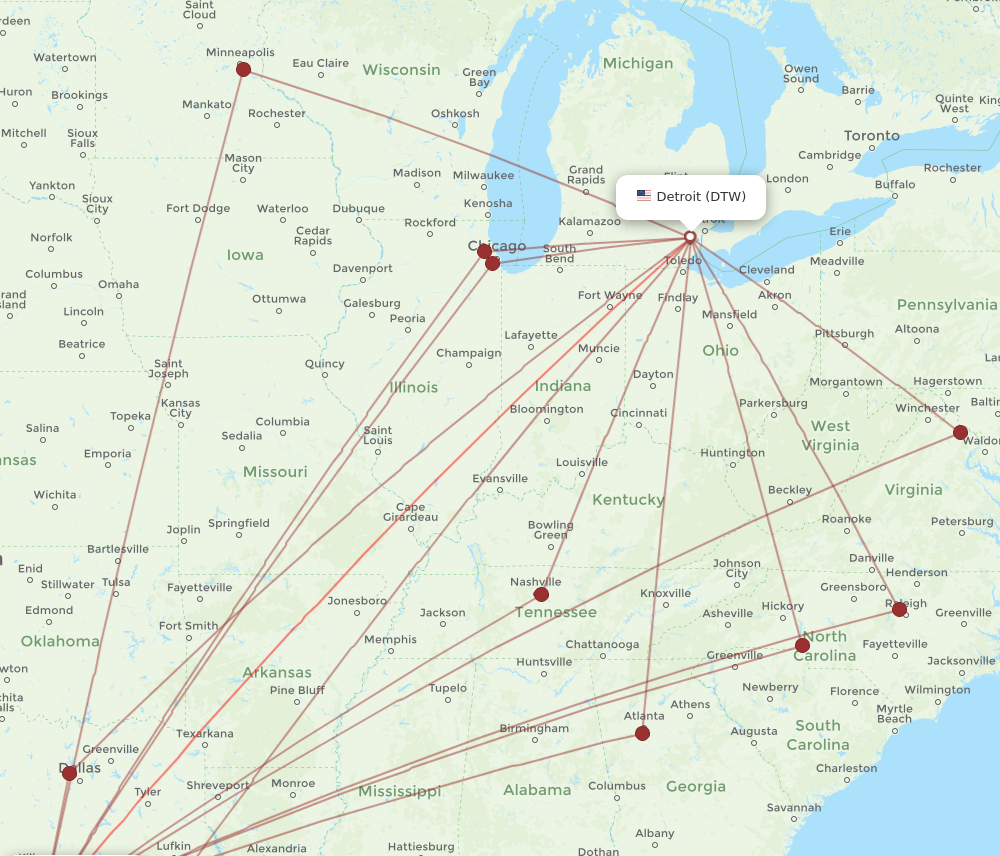 Flights from Detroit to Austin DTW to AUS Flight Routes