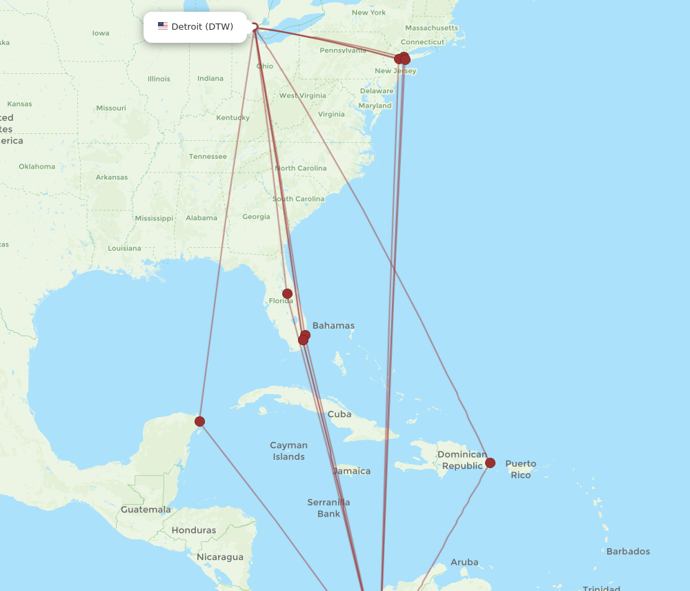 Flights from Detroit to Medellin DTW to MDE Flight Routes