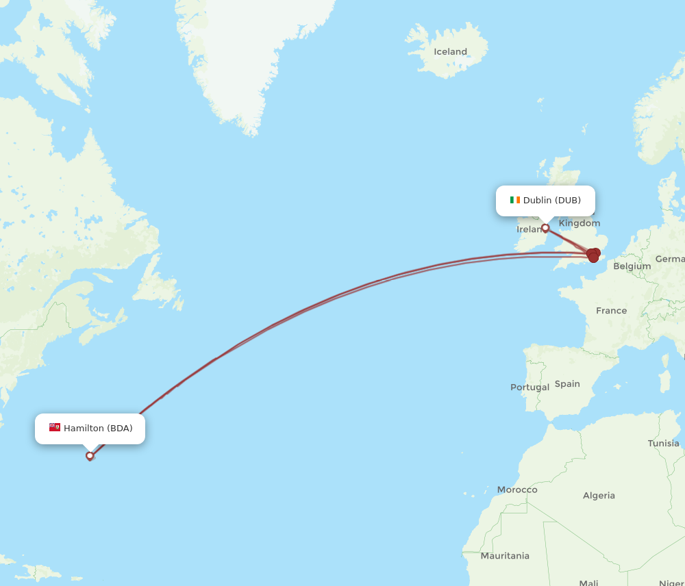 Flights from Dublin to Bermuda DUB to BDA Flight Routes