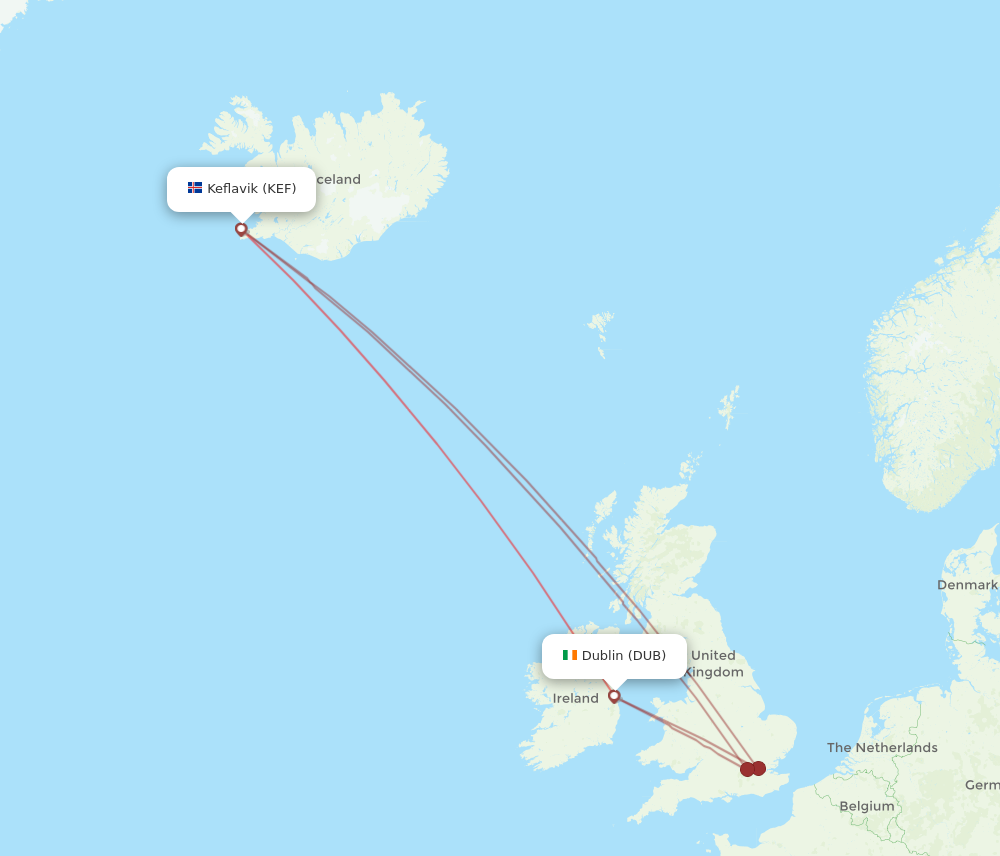 Flights from Dublin to Reykjavik DUB to KEF Flight Routes