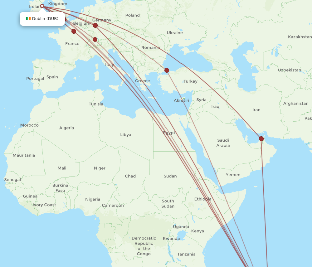 Flights from Dublin to Mauritius DUB to MRU Flight Routes