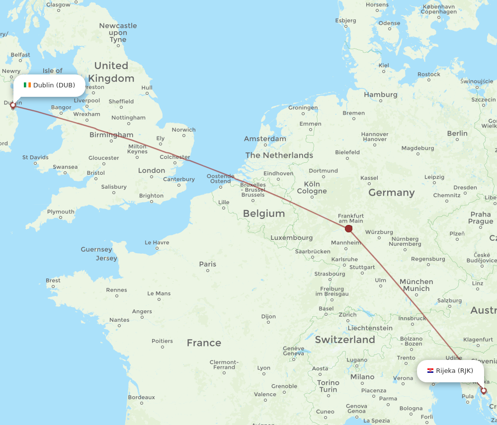 Flights from Dublin to Rijeka DUB to RJK Flight Routes