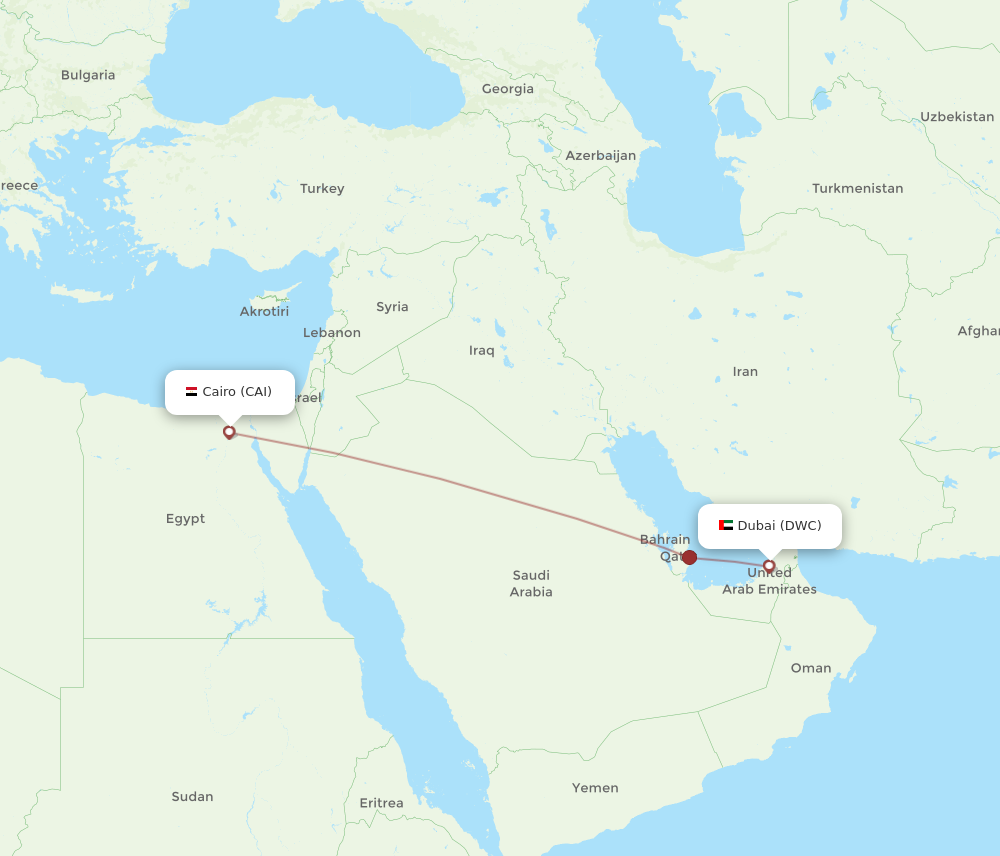 Flights from Dubai to Cairo DWC to CAI Flight Routes