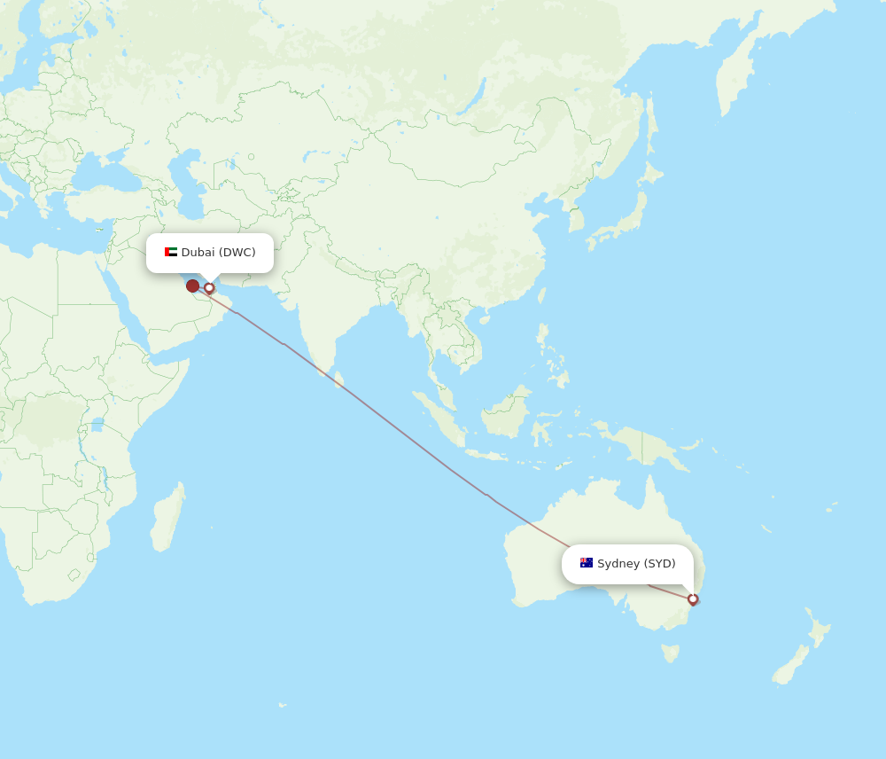 Flights from Dubai to Sydney DWC to SYD Flight Routes