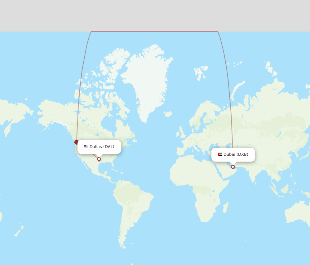 Flights from Dubai to Dallas DXB to DAL Flight Routes