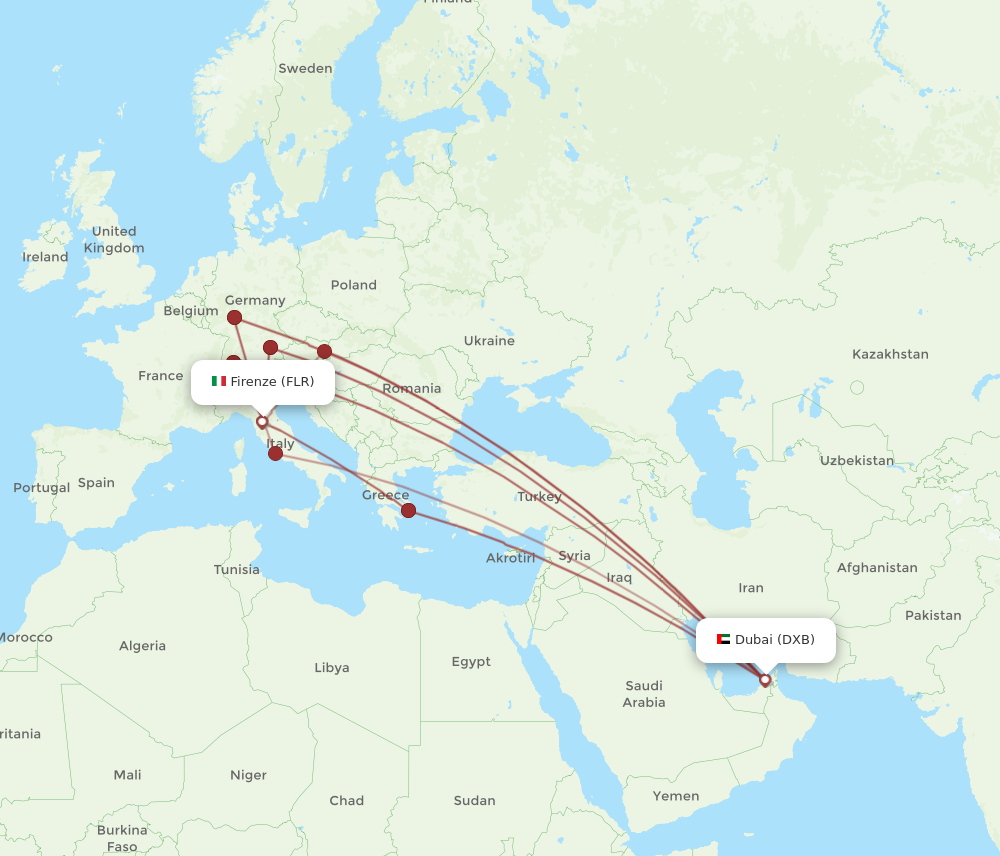 Flights from Dubai to Florence DXB to FLR Flight Routes