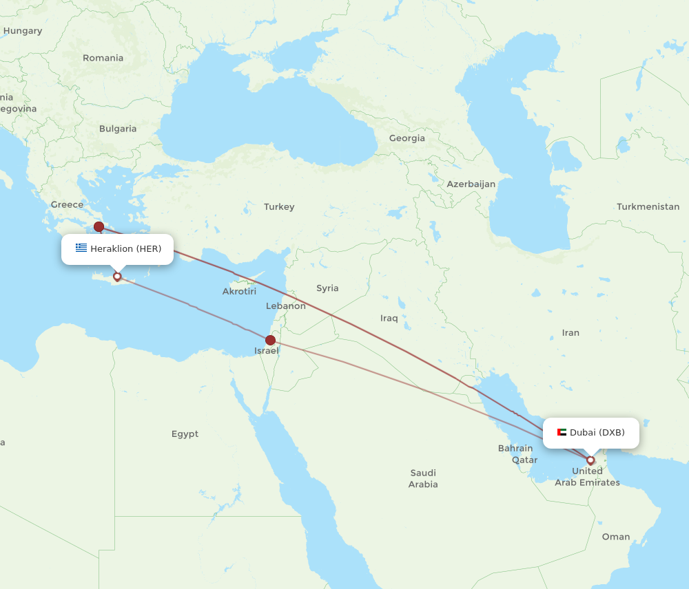 Flights from Dubai to Heraklion DXB to HER Flight Routes