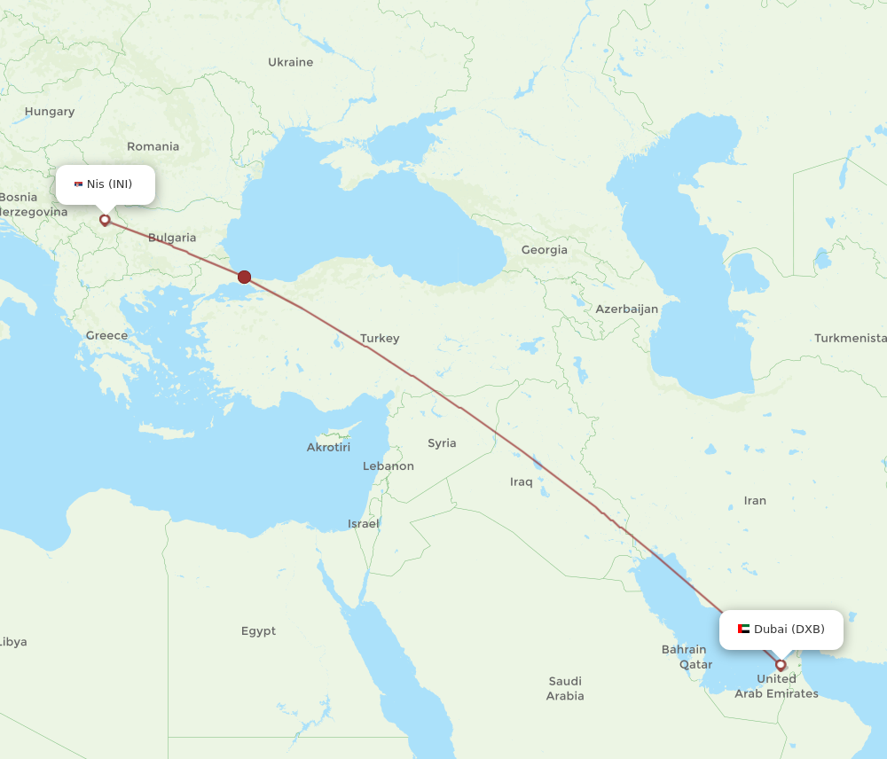 All Flight Routes From Dubai To Nis Dxb To Ini Flight Routes 1047