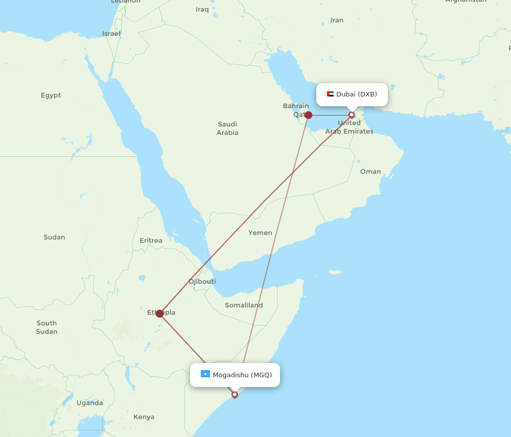 Flights From Dubai To Mogadishu Dxb To Mgq Flight Routes