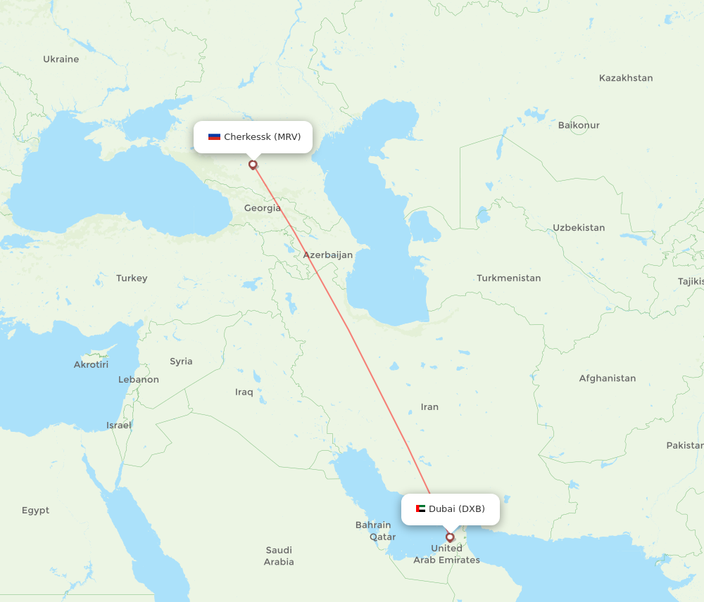 Flights from Dubai to Mineralnye Vody DXB to MRV Flight Routes