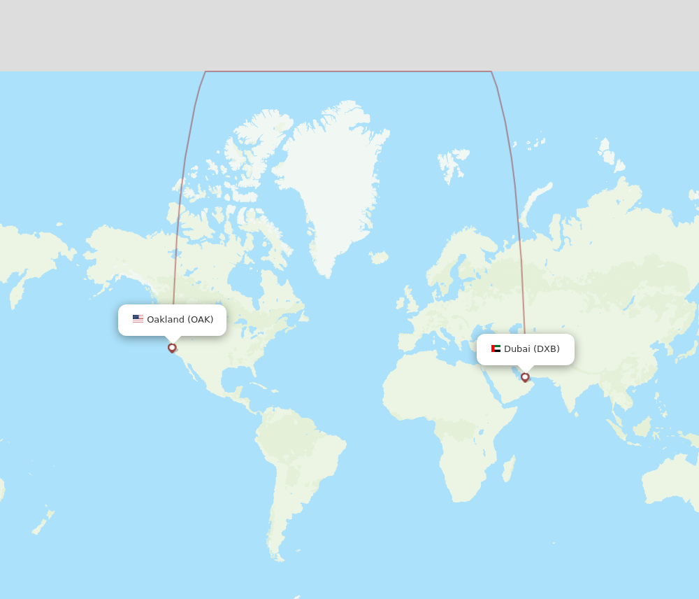 Flights From Dubai To Oakland Dxb To Oak Flight Routes