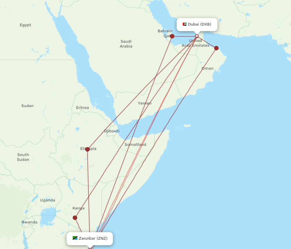 Flights from Dubai to Zanzibar DXB to ZNZ Flight Routes