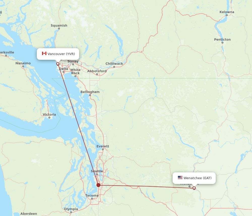 All Flight Routes From Wenatchee To Vancouver Eat To Yvr Flight Routes 2345