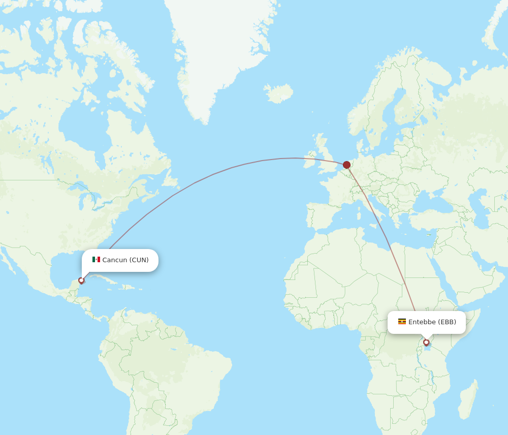 Flights from Entebbe to Cancun EBB to CUN Flight Routes