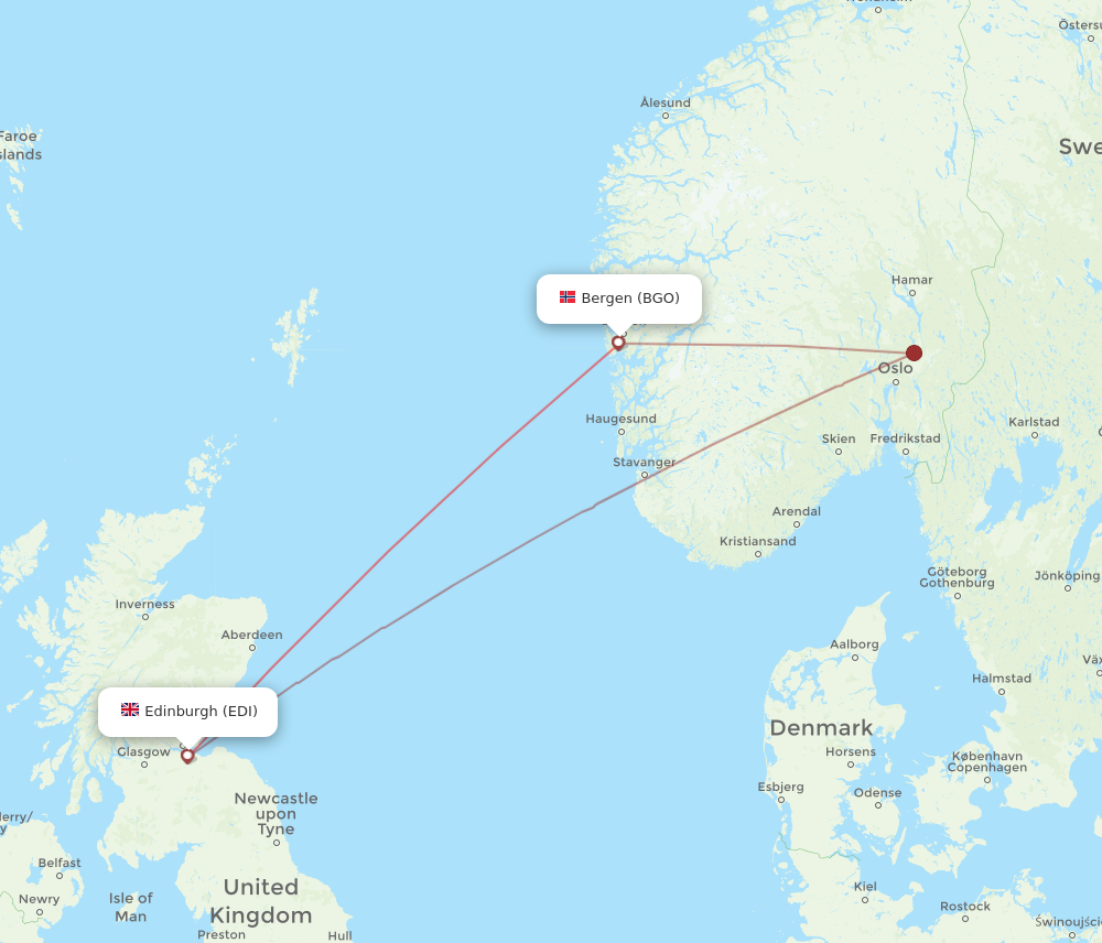 Flights from Edinburgh to Bergen EDI to BGO Flight Routes