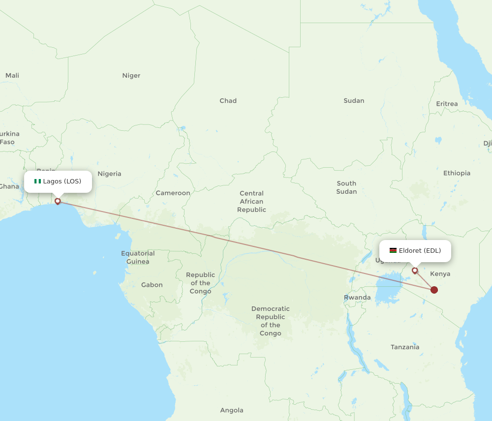 All Flight Routes From Lagos To Eldoret Los To Edl Flight Routes 5095