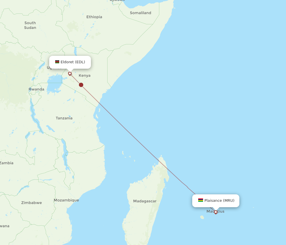 Flights From Eldoret To Mauritius Edl To Mru Flight Routes 2996