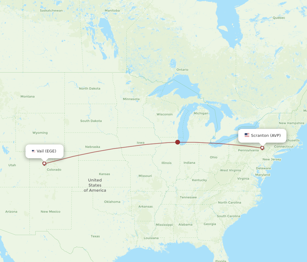 Flights from Vail to Wilkes-Barre, EGE to AVP - Flight Routes