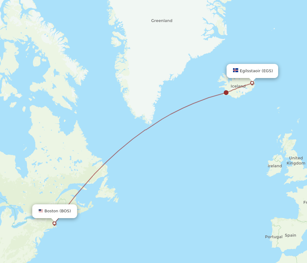 All Flight Routes From Egilsstadir To Boston Egs To Bos Flight Routes