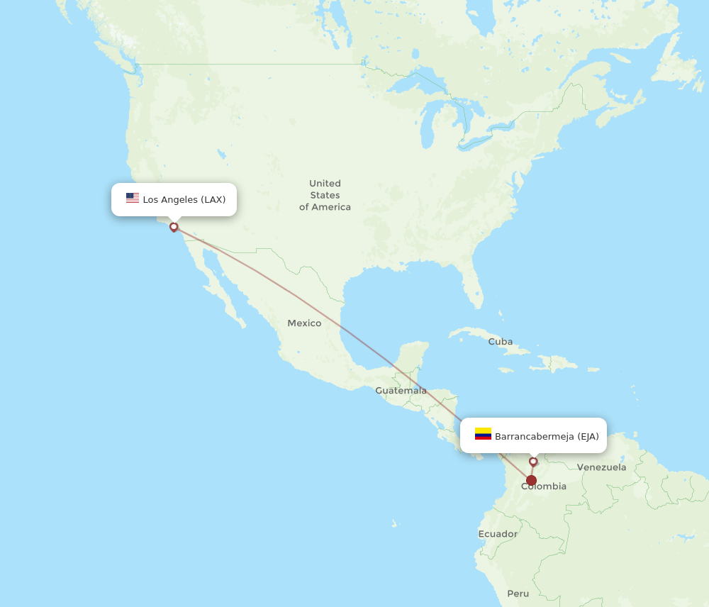 Flights From Barrancabermeja To Los Angeles, EJA To LAX - Flight Routes